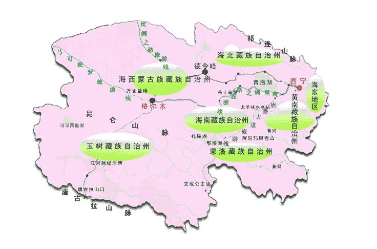 成都到青海海西物流运输示意图